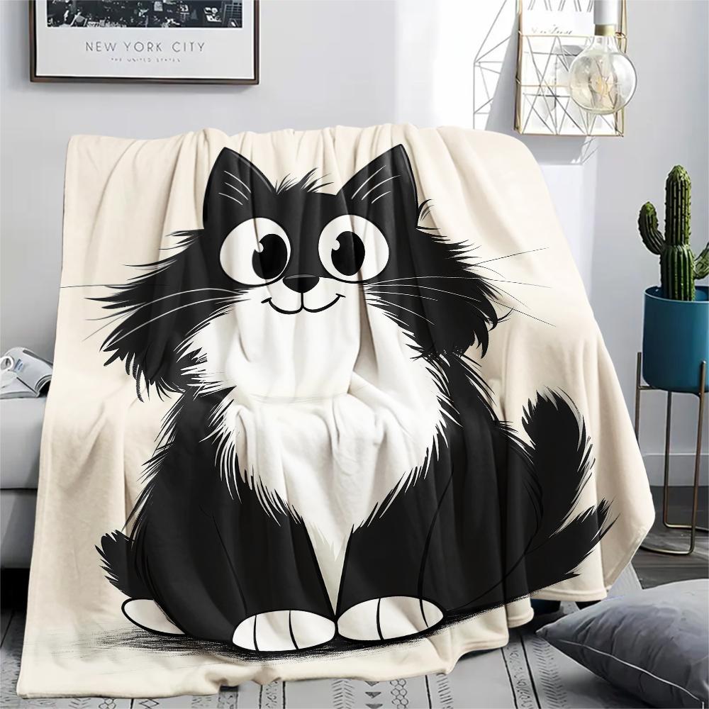 Cute Puppy and Kitten Print Flannel Blanket,High Quality Comfortable for All Seasons,Home Decor,Warmth and Comfort,Perfect for Christmas Gifts