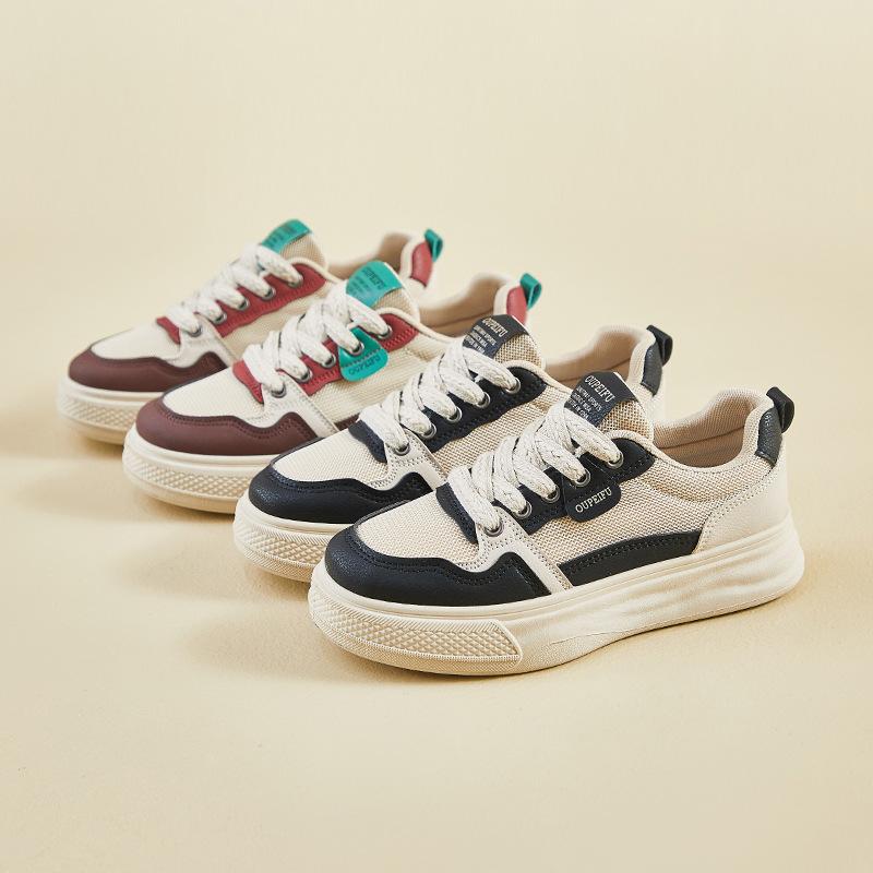 Spring White Shoes New Style of Female Students' Thick-soled Height-enhancing Sports Shoes Casual