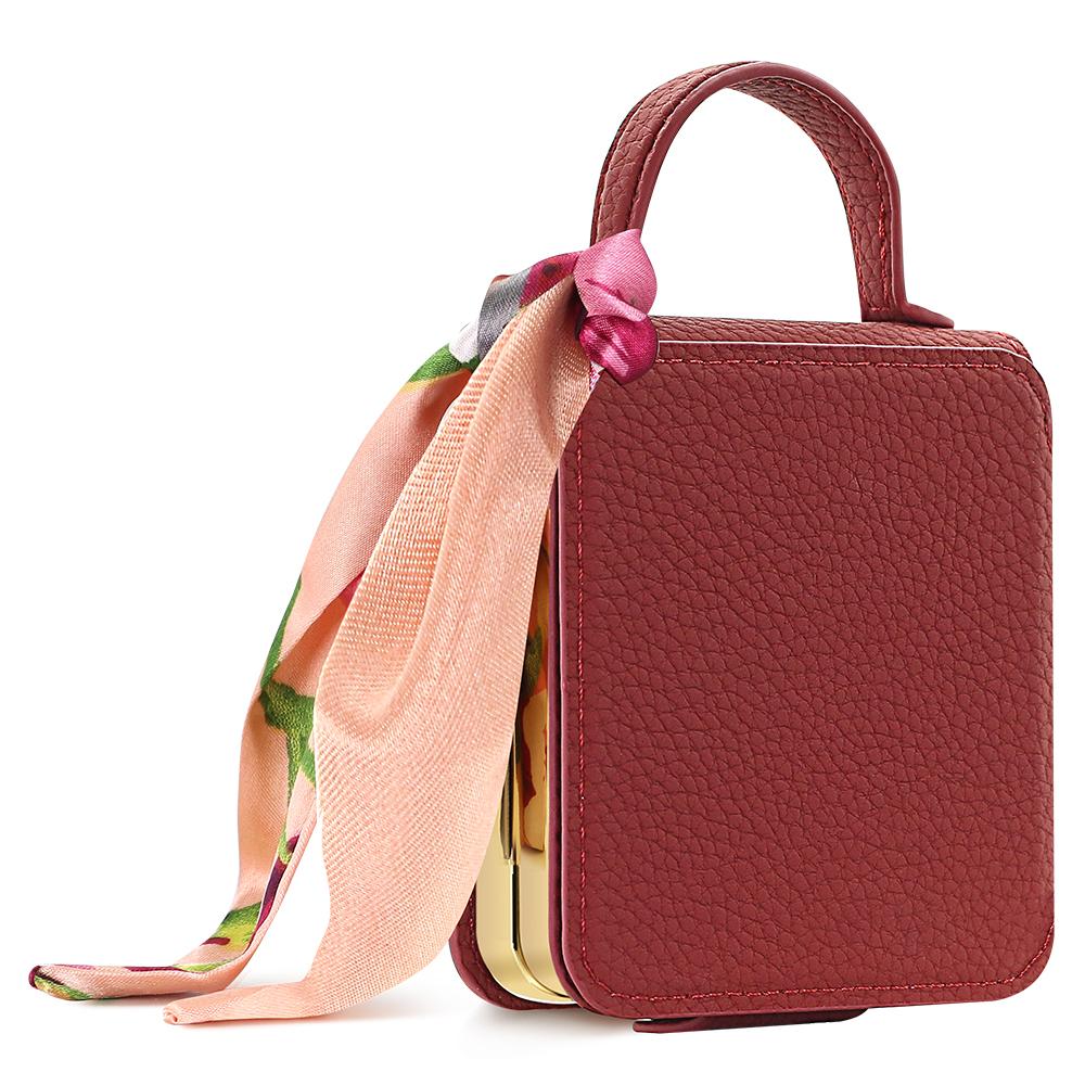 For Samsung Galaxy Z Flip7 5G Case PU Leather + PC Tote Phone Cover with Mirror D