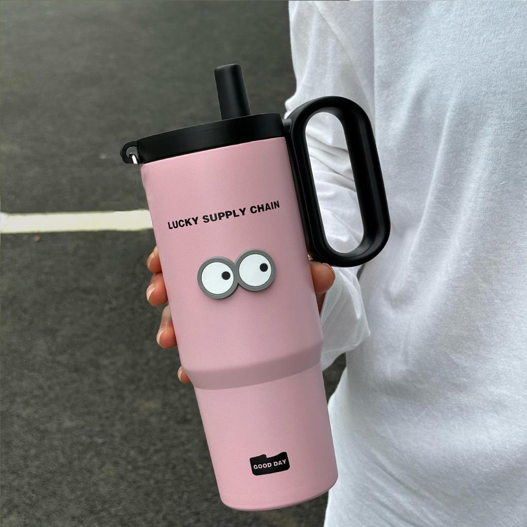High-Capacity 316 Stainless Steel Insulated Cup with Straw