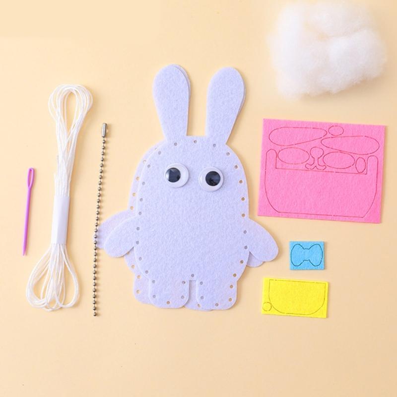 Childrens Nonwoven Fabric Sewing Craft Set Safe Cotton Educational Toy For Creative Bag Design And Motor Skills