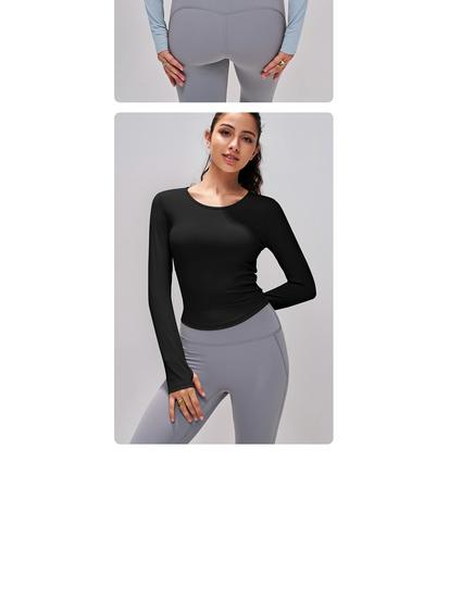 Damen Slim Fit Langarm Yoga Top - Herbst Winter Kollektion