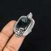 Radiant Solar Moss Agate Stone Promise Flower Ring Jewelry Sterling Silver US 7