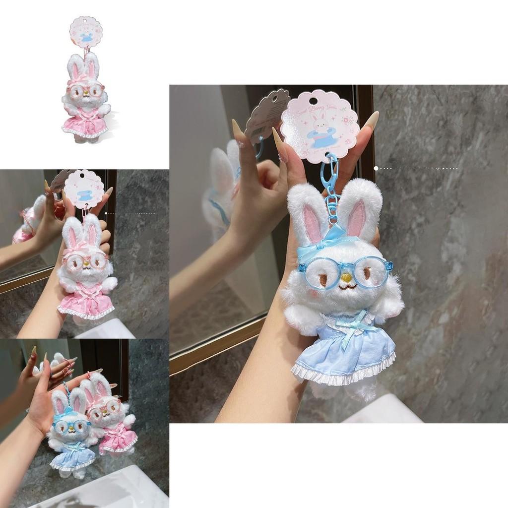 Glasses Rabbit Plush Keychain For Kids And Collectors