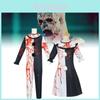 Furchteinflößendes Clown-Cosplay-Kostüm mit Blutflecken für Bühnenauftritte und Partys
