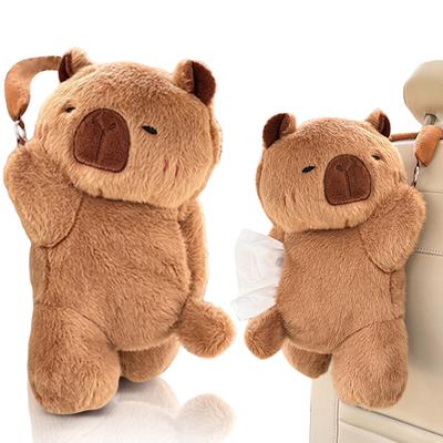 Boîte à mouchoirs en peluche pour voiture, Porte-mouchoirs suspendu dessin animé mignon, Sac en papier design poupée douce pour dossier de siège d'auto et décoration intérieure