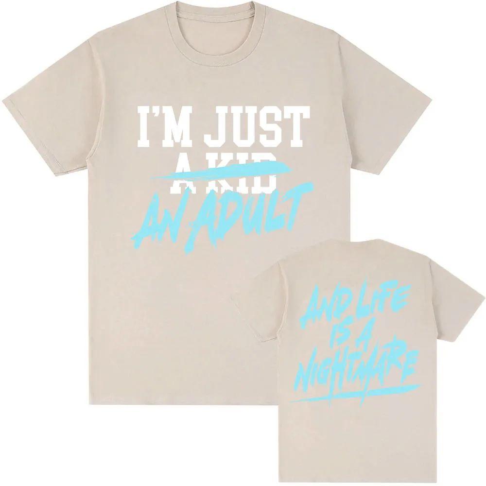 Summer Y2k Hip Pop Tees Im Just A Kid Tshirt Simple Plan Design Graphic Tshirts Casual Loose Streetwear Print Merch Top Unisex