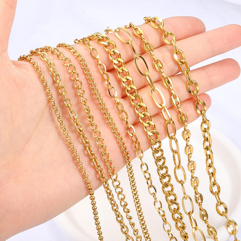 Stainless Steel Gold Chain for DIY Jewelry: Necklace & Bracelet Fashion Accessory