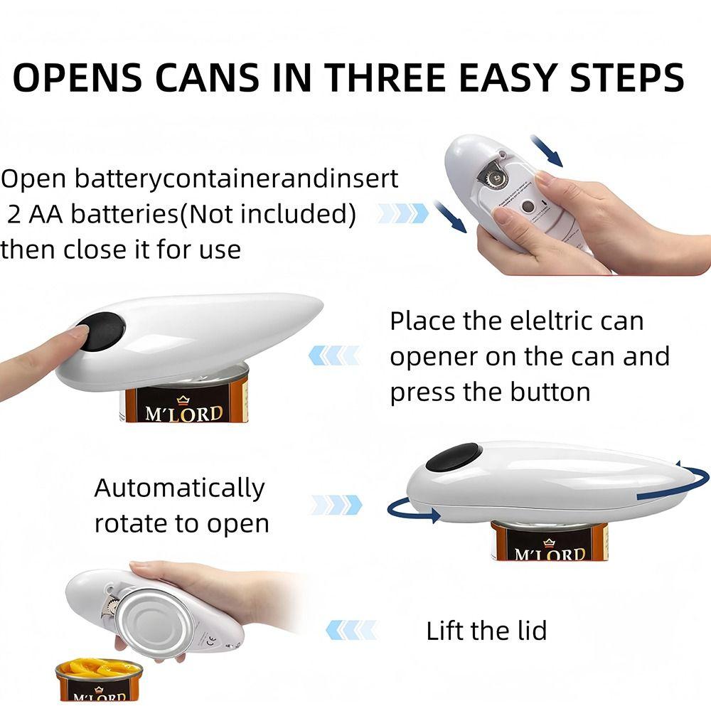 Portable Hand Free Can Opener Safety One Touch  Jar Bottle Opener Electric Can Opener  Chef