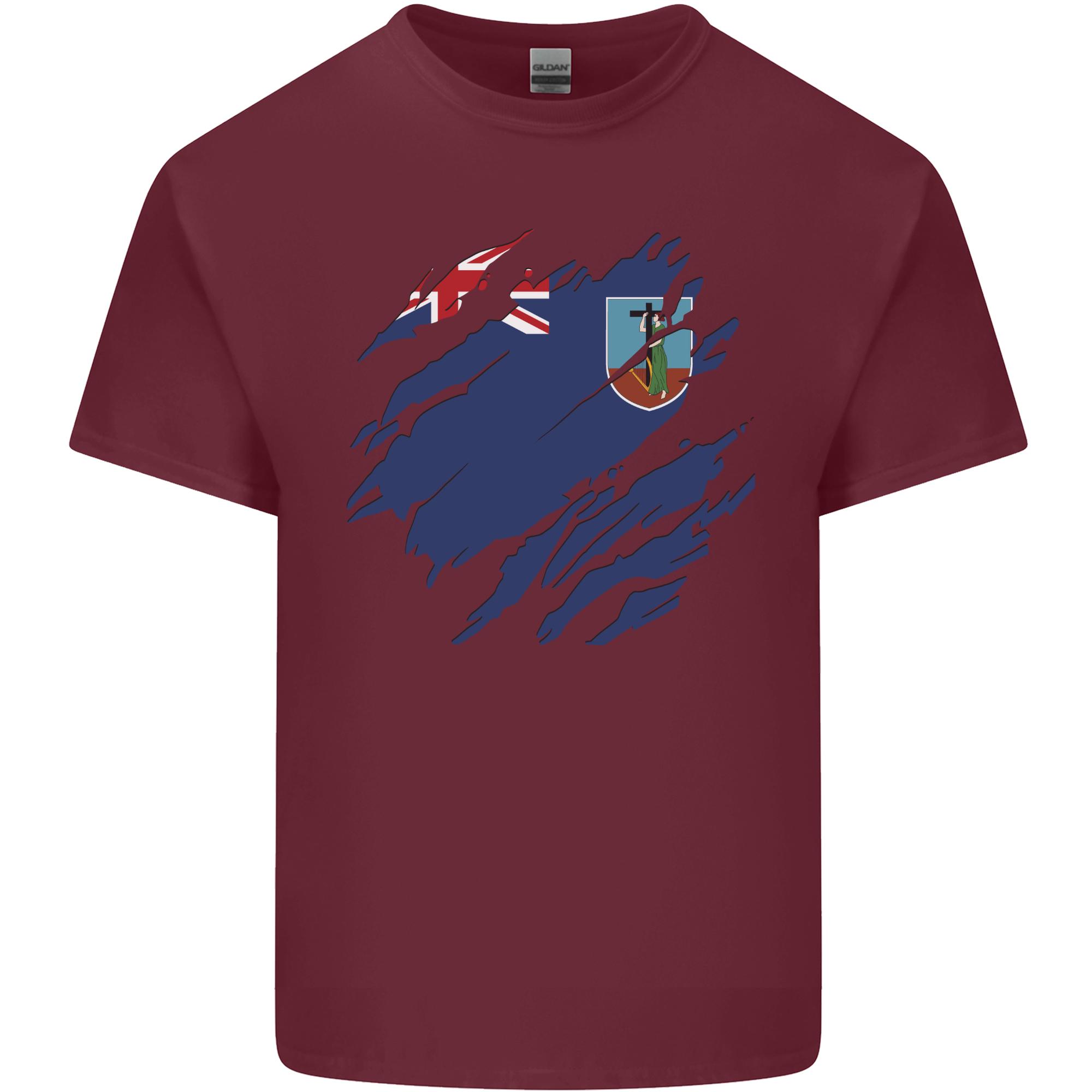 Torn Flag Montserrat Unisexs Light Cotton TShirt S