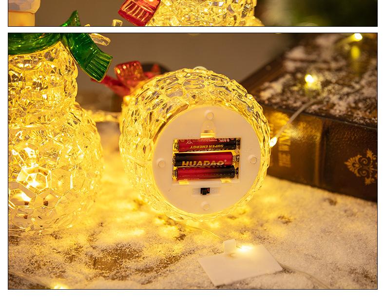 New Christmas decorations snowman night light glowing snowman desktop ornaments Christmas gift decoration
