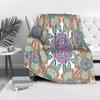 Boho Floral Mandala Blanket Psychedelic Pattern Throw Blanket Colorful Geometric Print Bed Blanket Festival Gift Idea