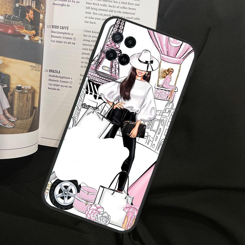 Fashion Girl For Oppo A80 A60 A40 A94 A54 A98 A78 A18 A38 A58 A16 A76 A96 A17 A77 A74 A57S A15 Phone Case