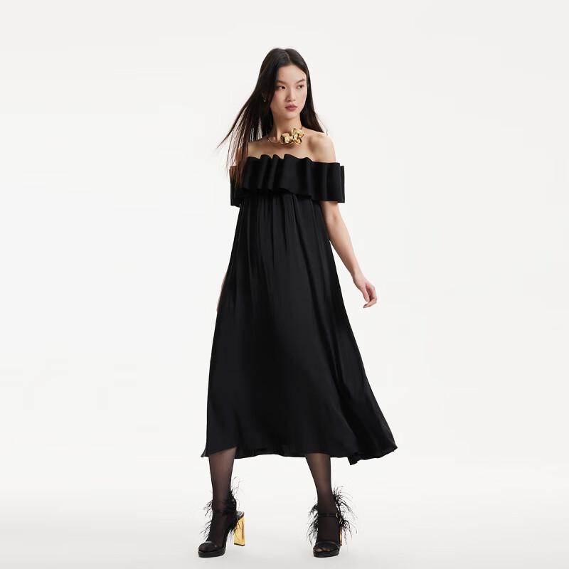 VEROMODA Women's Off-Shoulder Strappy H-Line Long Dress