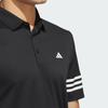 Adidas 3-Stripes Polo Shirt Solid Logo Stripe Short Sleeve Polo Men Tops Black IU4360