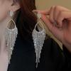 European and American Luxury Irregular Silver Needle Earrings with Rhinestone Inlay