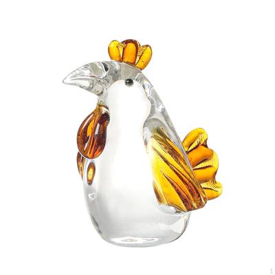 Chicken Rooster Figurine Crystal Hens Sculpture for Centerpiece Desk Office
