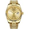 BUREI Mens Wristwatch Automatic Mechanical Waterproof Analog Male Popular Business Date Brand Gold Stylish Simple Luminous Watch