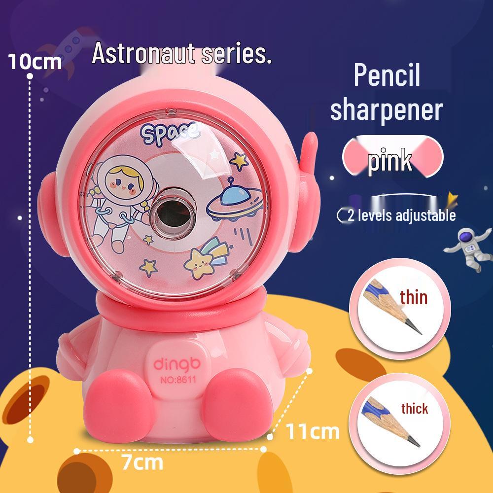 Creative Adjustable Thickness Cartoon Hand-Crank Lead Pencil Sharpener, Bite-Proof for Children.
