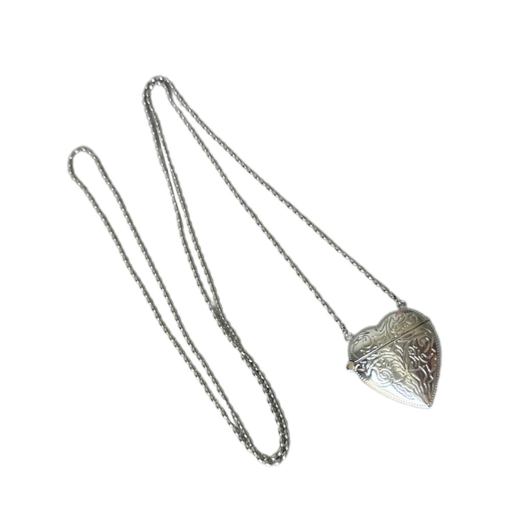 Lange Kette Herz Umhängetasche Halskette Einzigartige Geprägte Blumen Halskette Verstellbare Länge Bankett Choker Schmucka