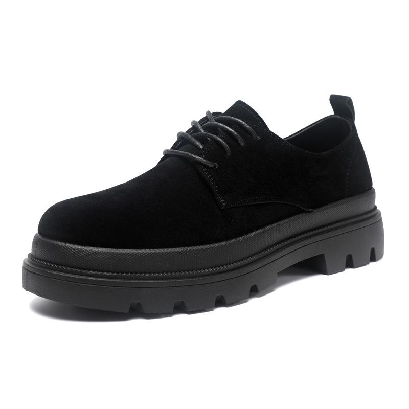 Autumn retro lace-up shoes heightened British style low-top platform shoes