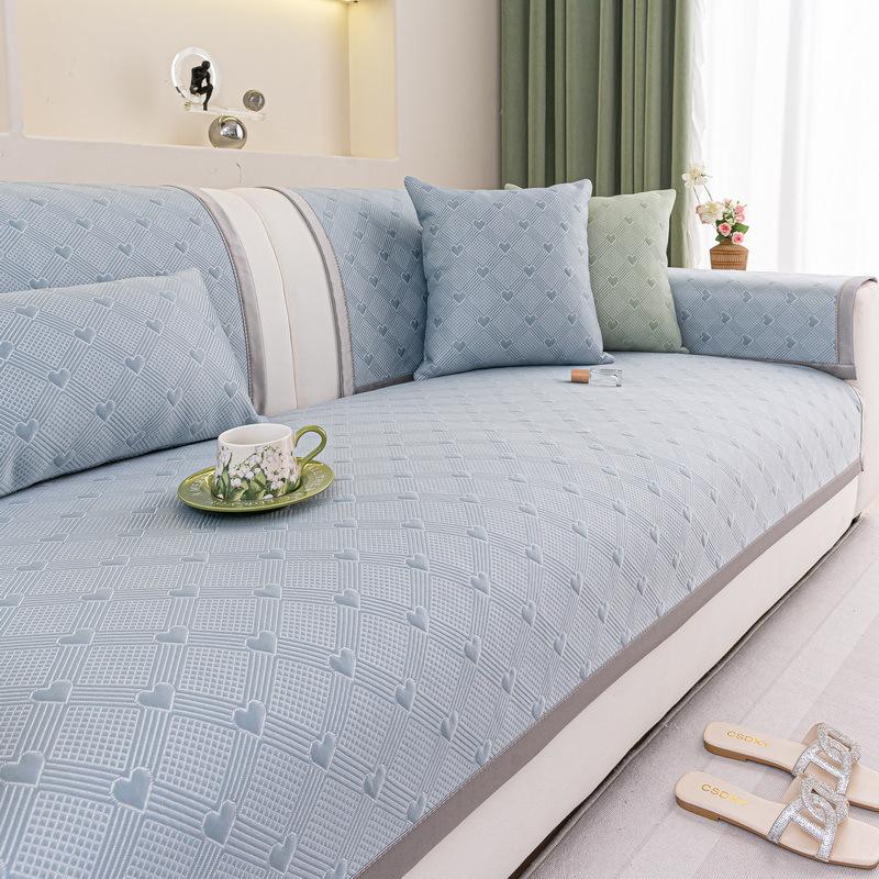 Summer Ice Silk Sofa Cushion  New Cool Doudou Cool Sofa Mat Seat Cushion Simple Non-Slip Sofa Cover