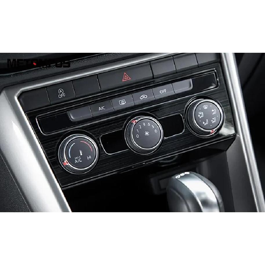For Volkswagen VW T-Roc TROC 2018-  Carbon Fiber Air Condition Adjustment Switch Panel Cover Trim Interior Accessories