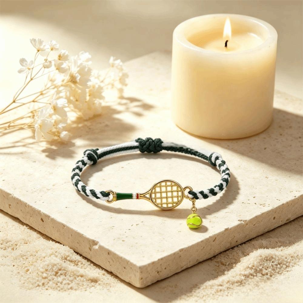 Bracciale Tessuto a Mano Bracciale Tessuto a Mano Design Leggero Bracciale per Coppia Bracciale Racchetta da Tennis per Donne