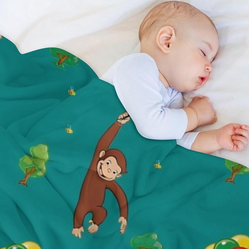 Balloon - Curious George Throw Blanket Summer Loose Funny Gift Soft Blankets