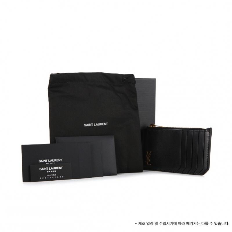 Saint Laurent Tiny Monogram Gold Zip Card Wallet 629899 02g0w