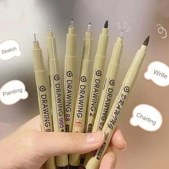 Juego de 12 rotuladores de dibujo de micropunta fina, resistentes al agua, tinta pigmentada, punta de nailon suave, a prueba de manchas.