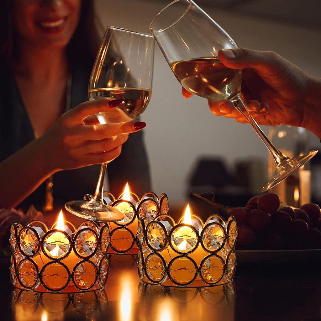 Kristall Värmeljushållare för Hemdekoration, Diya Diwali Dekorationsartiklar