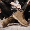 2024 New Winter Ankle Leather Boots Men's Boots Outdoor Comfortable Boots Classic Design Retro Men Plus Velvet Casual Snow Boots