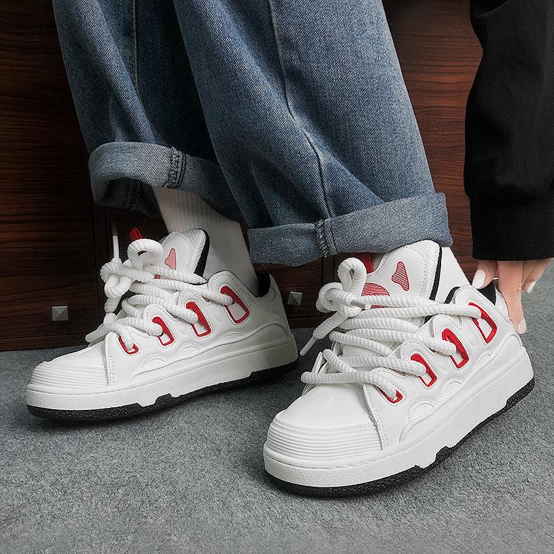 Herr Dam Sneakers Mode Plattform Vulkaniserade Skor Lyx Läder Casual Skor Herr Tennisskor Par Sport Löparskor