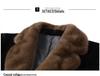 Men's Mid-Length Wool Coat with Faux Mink Fur Lapel - Fashionable, Casual, and Warm Dad's Wear