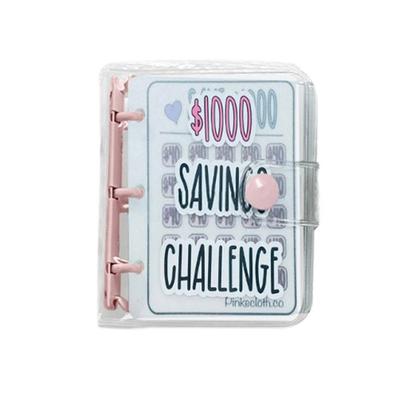 Wasserdichter 1000-Dollar-Geldspar-Challenge-Ordner PVC-Knopfverschluss Mini-Budget-Ordner Notizbuch Langlebig Klar