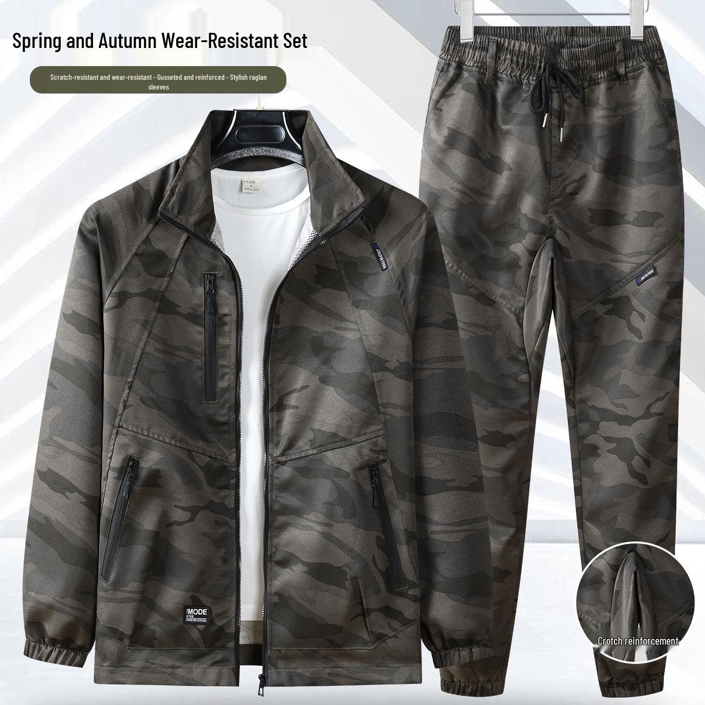 Men s Camouflage Workwear Set: Durable, Tear-Resistant, Breathable, and Casual for Spring & Autumn. 185 (160-180 jin)