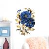 Self-adhesive Gorgeous Blue Peony Wall Stickers Large Flowers for Dining Room Accent Wall Home Decor