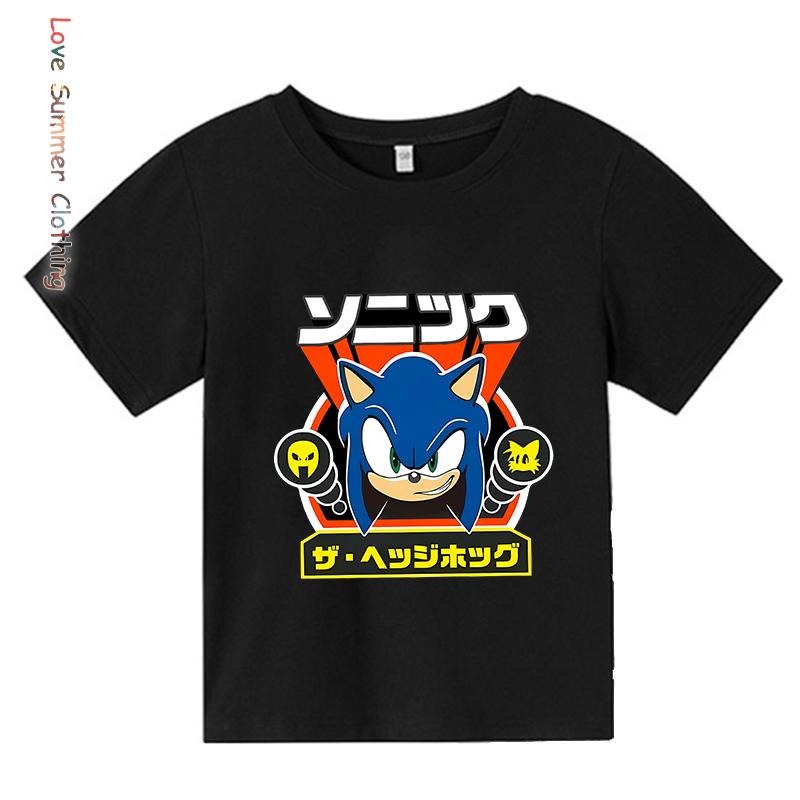 Popular Kids' Character Hooded Sweatshirt Ages 4-14 Sonic HD Print Boys Pullover Girls Hedgehog Fall Hoodie Long Sleeve New Arrivals for Autumn