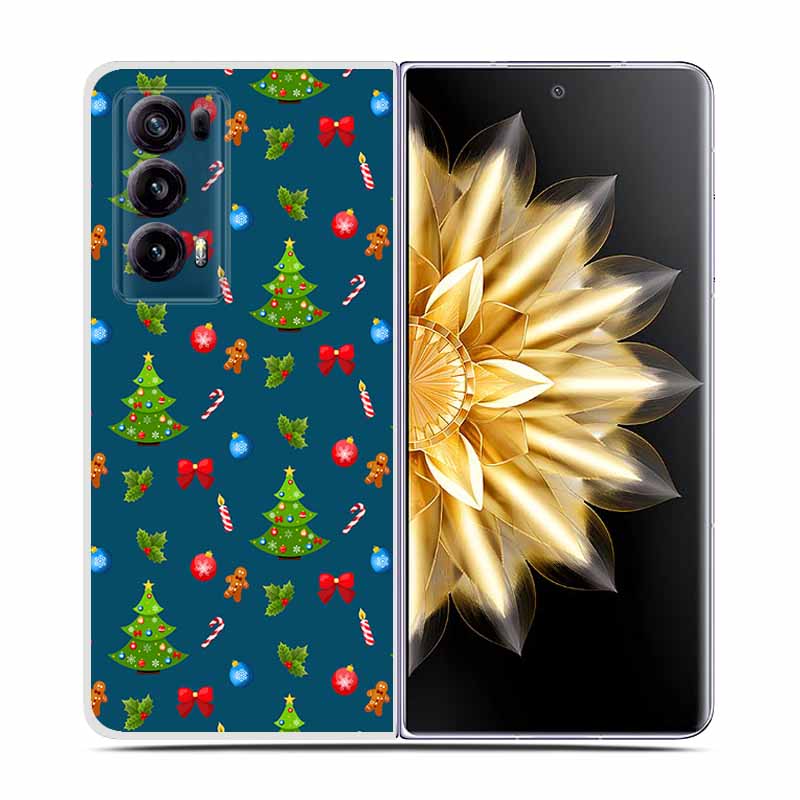 For Honor Magic V2 Case VER-AN1 Christmas Cute Clear Hard Plastic PC Back Cover For Huawei Honor Magic V2 5G Coques Cartoon Bags