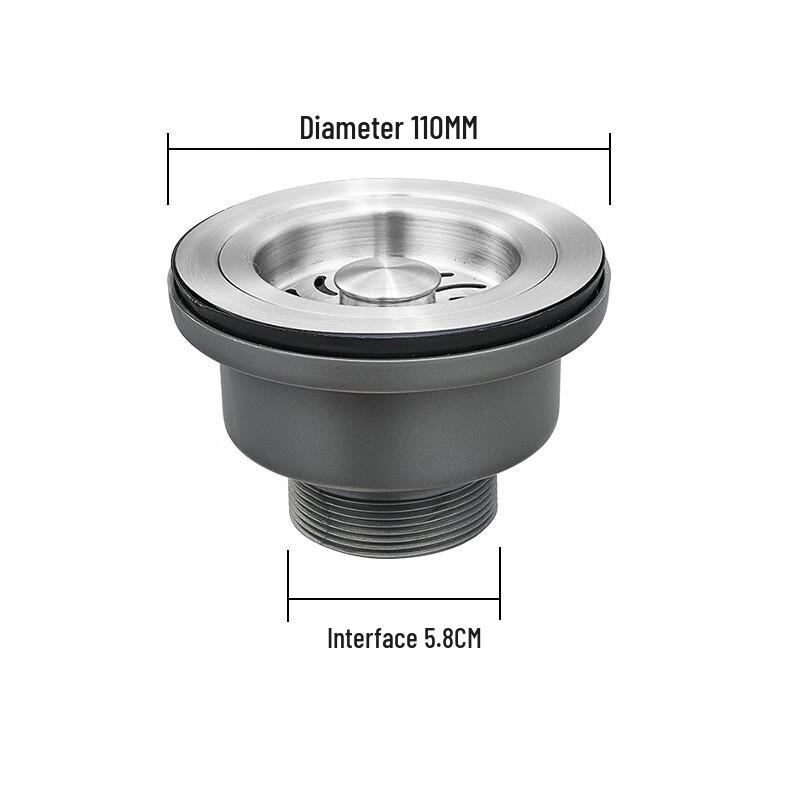 Küchenspüle Edelstahl Ablauf mit Doppel-Sieb