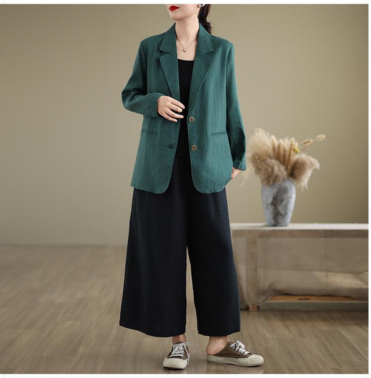 [In Stock] 2025 Spring Artistic Loose Lapel Long Sleeve Women's Suit Jacket