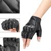 Fingerless motorcycle gloves with knuckle protection, size L, black