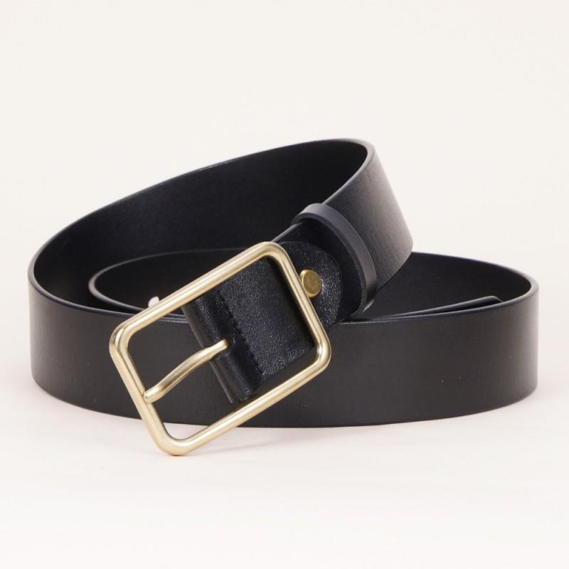 Womens Genuine Leather Belt With Pin Buckle Slim Fit Waist Cincher Jeans Casual Pants Vintage Minimalist Style
