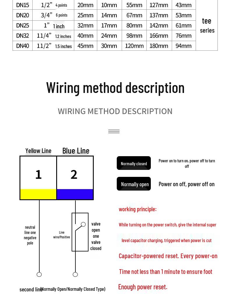 24V Messing Zwei-Draht Elektrisches Kugelhahn, Stromausfall Reset, Normalerweise Geschlossen/Offen, 220 Wasserdicht, 1/2 Zoll.