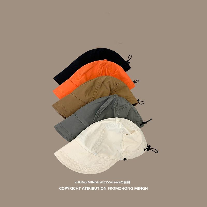 Small face cover cap quick-drying sun hat for men and women wide brim plain basin hat fisherman hat tide