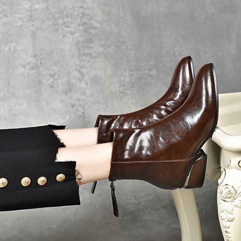 

Короткие сапоги Сапоги для езды Кожаные сапоги Хлопковые сапоги Модные сапоги 40 коричневый