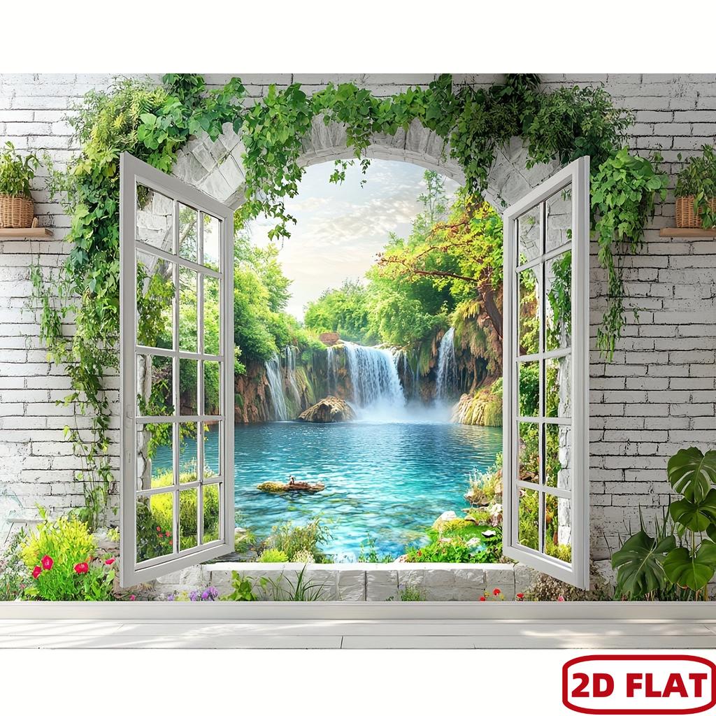 1Pcs Jungle Waterfall False Decoration Background Winter Backdrop Decorations For Photo Studio Photo Booth Christams Party