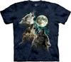 A Camiseta de Manga Curta Lua Cheia dos Três Lobos da Montanha