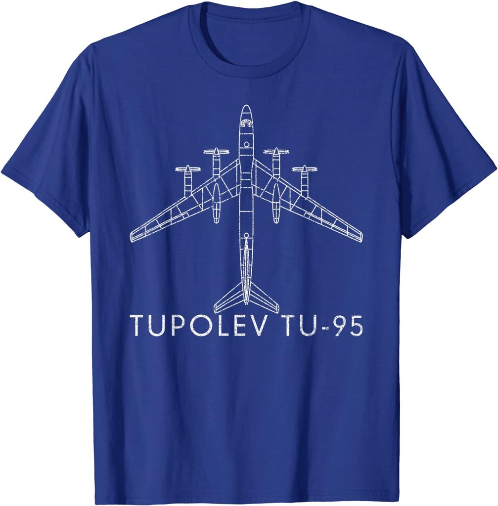 Russian Warplane Tupolev Tu95 Bear Strategic Bomber TShirt Summer Cotton ONeck Short Sleeve Unisexs T Shirt New S3XL